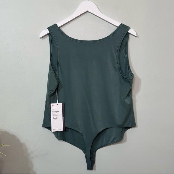 Lululemon Wundermost Square Neck Nulu Bodysuit Sleeveless Forest Green 1X NWT - Picture 7 of 10